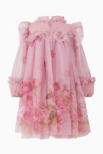Nadiya Floral-print Dress in Tulle