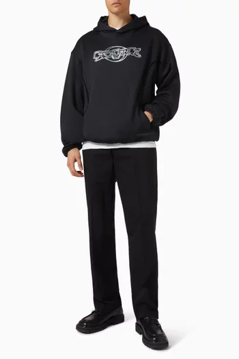 Oversized Panelled Hoodie in Cotton