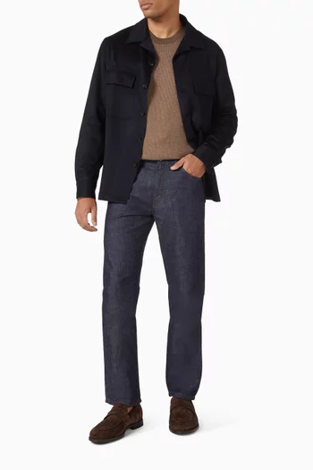 سترة أويسي بفتحة رقبة مستديرة كشمير