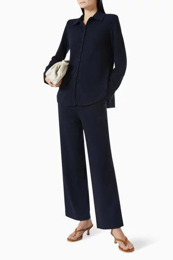 Embellished-button Shirt in Cashmere