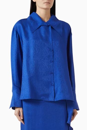 Loose-fit Shirt in Silk-jacquard