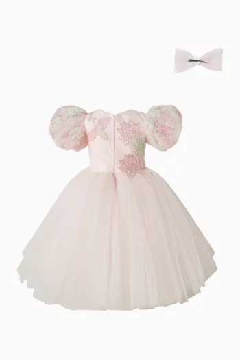 فستان شارلوت مطرز بخرز تول