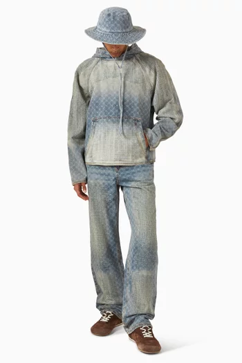 Destroyed Hoodie in Denim