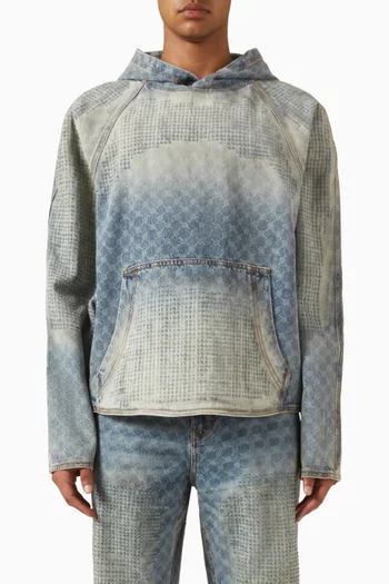 Destroyed Hoodie in Denim