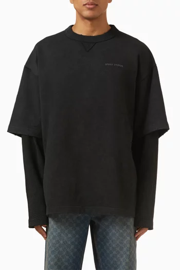 Layered T-shirt in Cotton