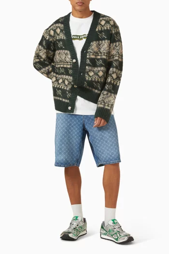 Pattern Check Knit Cardigan