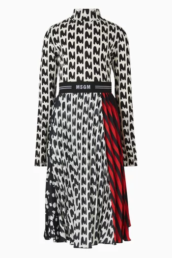 بلوزة بياقة عالية وشعار الماركة فيسكوز مطاطي 