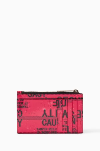 Tape Type Long Coin & Card Holder in Leather