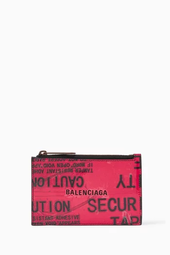 Tape Type Long Coin & Card Holder in Leather