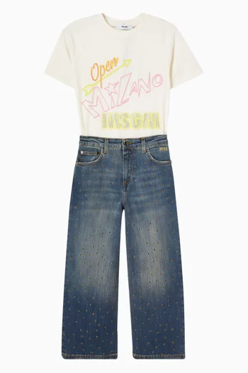 تي شيرت بطبعة شعار الماركة قطن جيرسيه