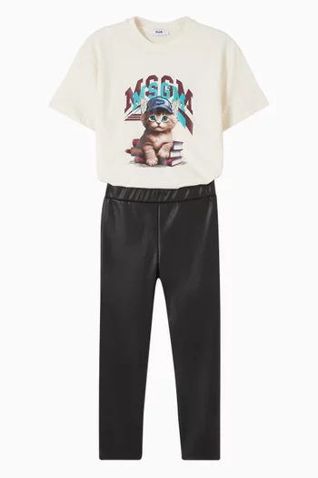 تي شيرت بطبعة شعار الماركة قطن جيرسيه