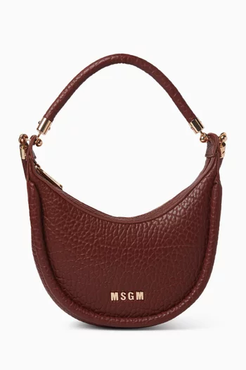 Logo Shoulder Bag in Hammered Eco-leather