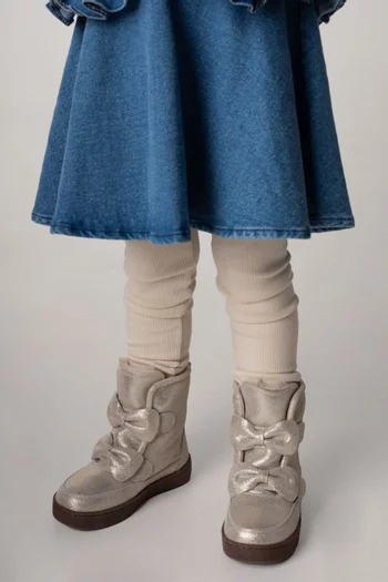 حذاء بوت إيزا الحصري برباط جلد لامع