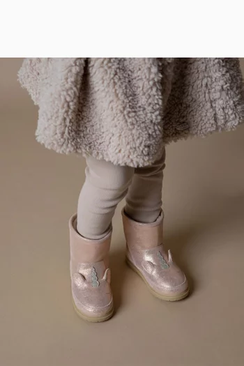 بوت زيلي بتصميم يونيكورن جلد لامع