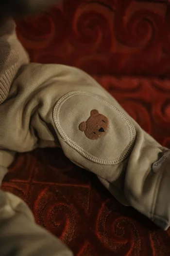 Joek Bear-patch Pants in Cotton