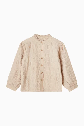 بلوزة فيني بياقة كشكش