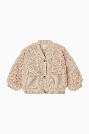 Olaan Cardigan in Soft Teddy Fabric
