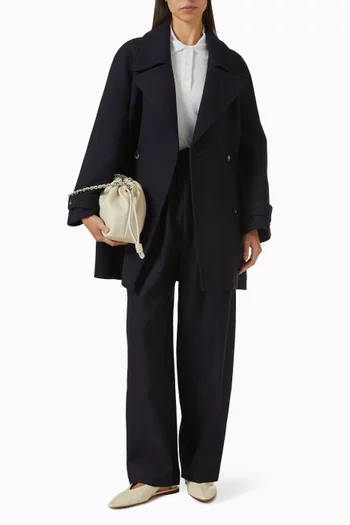 معطف بحزام وصفي أزرار