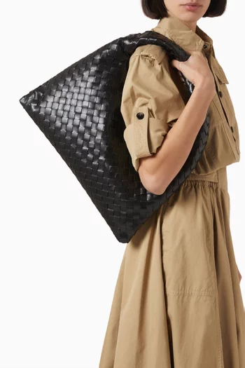 Hop Shoulder Bag in Intrecciato Leather