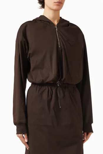 Reversible Hoodie in Cotton-jersey & Re-Nylon