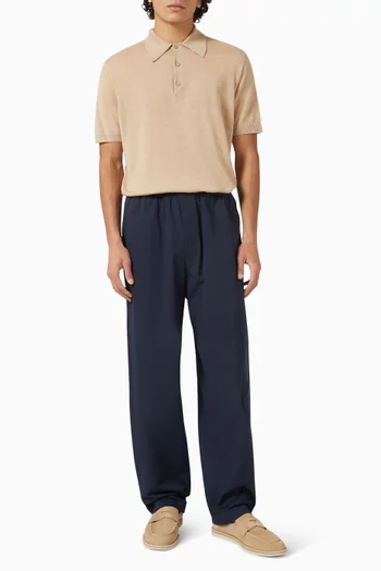 بنطال بحزام خصر مطاطي قطن