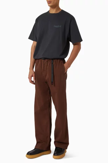 بنطال بقصة ساق مستقيمة قطن تويل