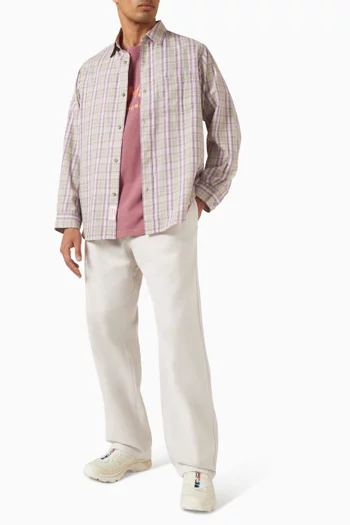 بنطال بقصة ساق مستقيمة قطن تويل