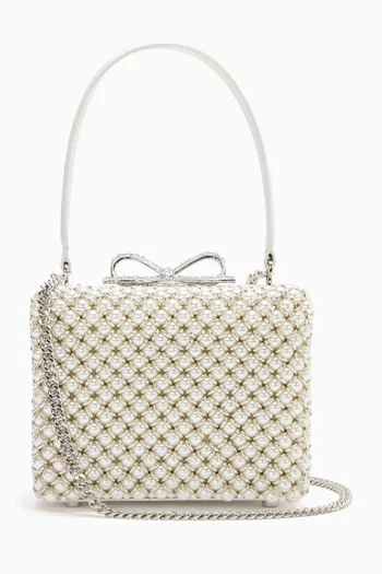Micro Pearl Top-handle Bag in Leather