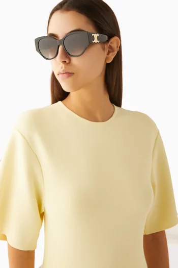 Maxi Triomphe Oval Sunglasses in Acetate