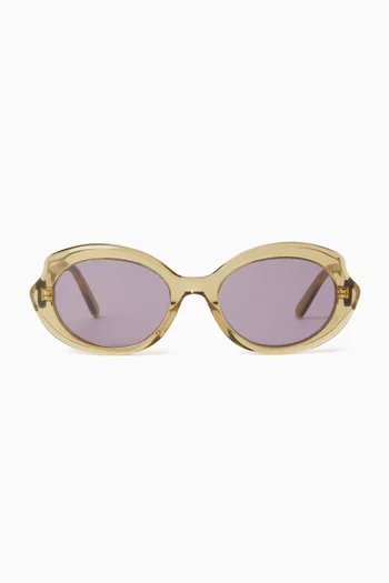 Oval Frame Sunglasses in Acetate