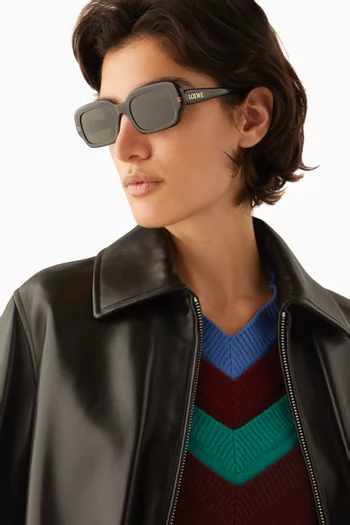 نظارة شمسية بإطار مربع رفيع أسيتات