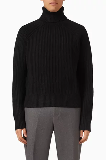 Rib-knit Roll-neck Sweater