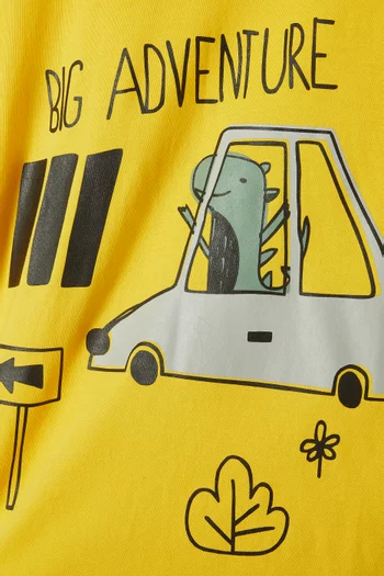 تي شيرت قطن جيرسيه بطبعة