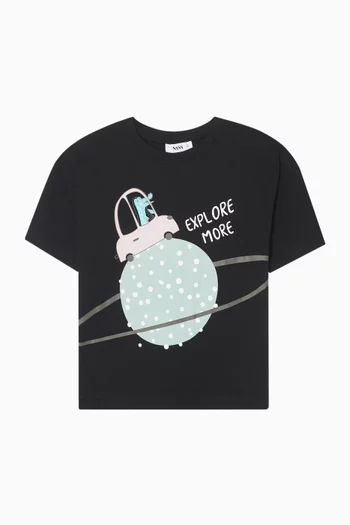 تي شيرت بطبعة سيارة قطن جيرسيه