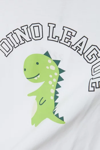 تي شيرت بطبعة ديناصور قطن جيرسيه