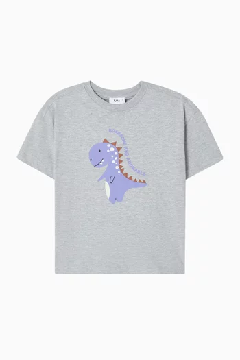 تي شيرت بطبعة ديناصور قطن جيرسيه