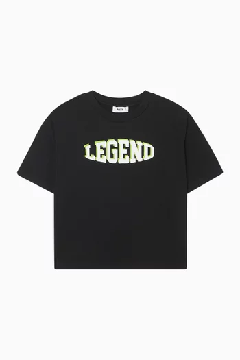 تي شيرت بقصة فضفاضة وطبعة قطن جيرسيه