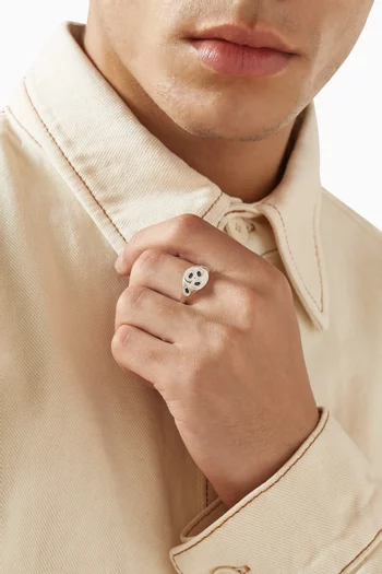 Mini Chloroplast Signet Ring in Sterling Silver