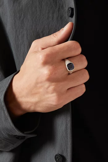 Nature's Smile Signet Ring in Sterling Silver