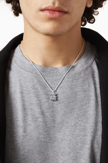 Basket Pendant Necklace in Sterling Silver