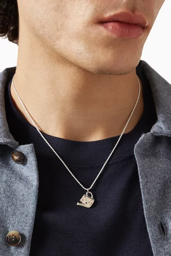 Watering Can Pendant Necklace in Sterling Silver