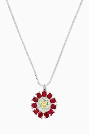Dorset Dahlia Pendant Necklace in Sterling Silver