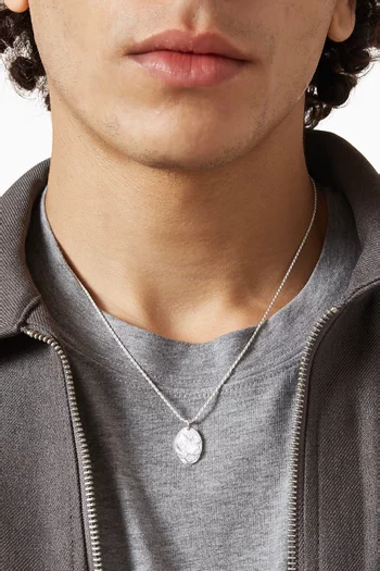 Oval Rose Pendant Necklace in Sterling Silver