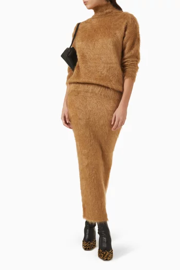 High-neck Sweater in Mohair-knit