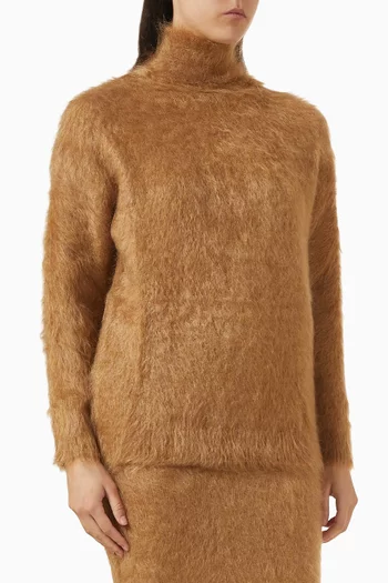 High-neck Sweater in Mohair-knit