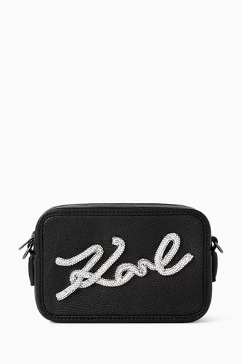 Rhinestone Logo Crossbody Bag