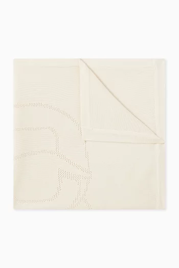 Embroidered Blanket in Organic Cotton