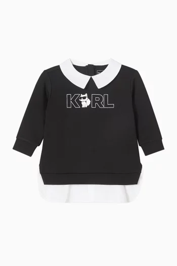 Choupette Collared Dress in Cotton-poplin