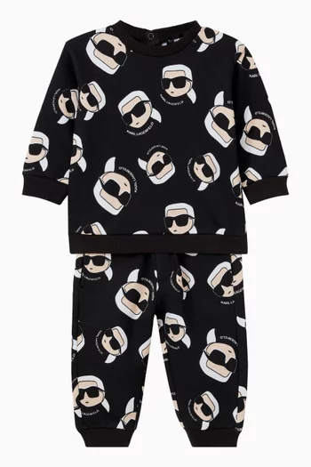 All-over Karl Logo Sweatshirt in Cotton-fleece
