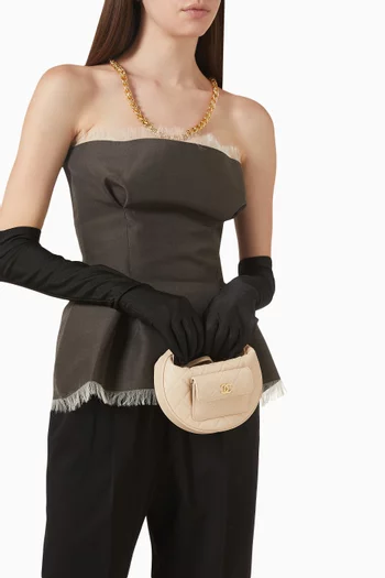 Unused Caviar Quilted Polly Pocket Hobo Pouch in Caviar Leather